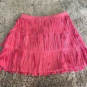 Altar’d State hot pink fringe skirt women’s size small